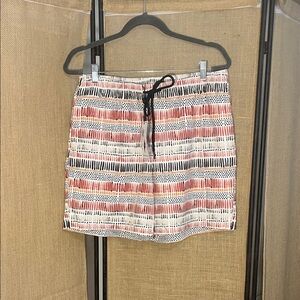 Paisley & Gray White, Coral & Black Men’s Swim Trunks